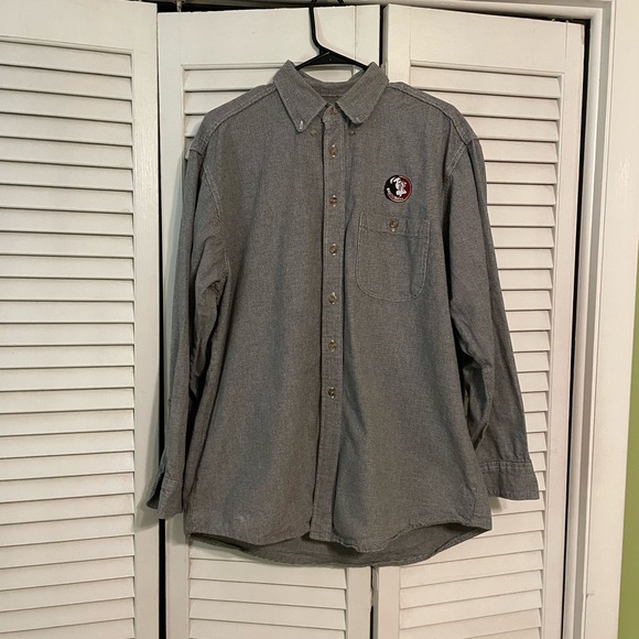 Vintage Florida State University FSU Seminole Men’s Button Up Long Sleeve Shirt - Picture 1 of 10